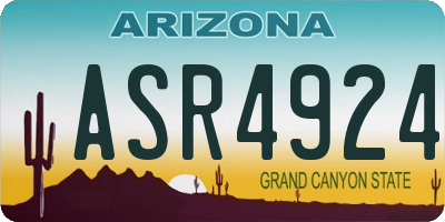AZ license plate ASR4924