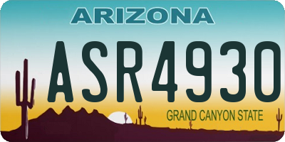 AZ license plate ASR4930