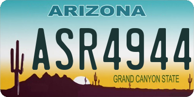 AZ license plate ASR4944