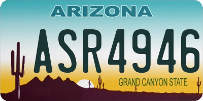 AZ license plate ASR4946