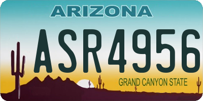 AZ license plate ASR4956