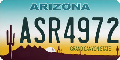 AZ license plate ASR4972