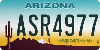 AZ license plate ASR4977