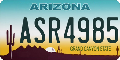 AZ license plate ASR4985