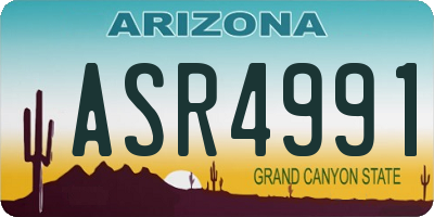 AZ license plate ASR4991