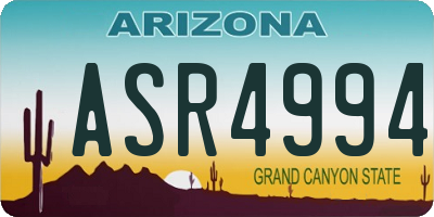 AZ license plate ASR4994