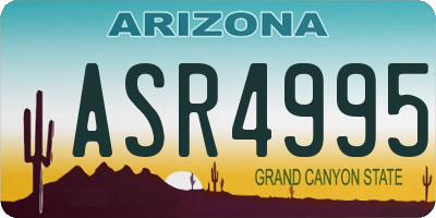 AZ license plate ASR4995