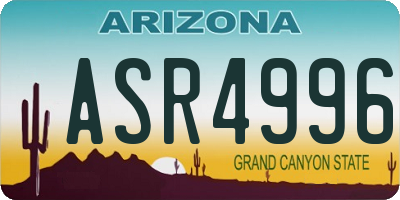 AZ license plate ASR4996