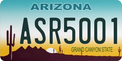 AZ license plate ASR5001