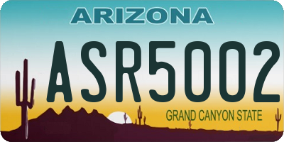 AZ license plate ASR5002