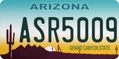 AZ license plate ASR5009