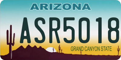 AZ license plate ASR5018