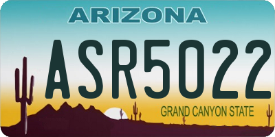 AZ license plate ASR5022