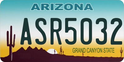 AZ license plate ASR5032