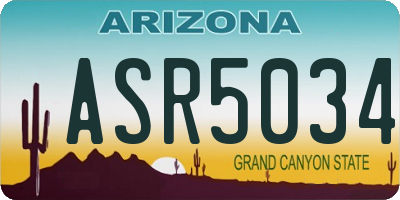 AZ license plate ASR5034