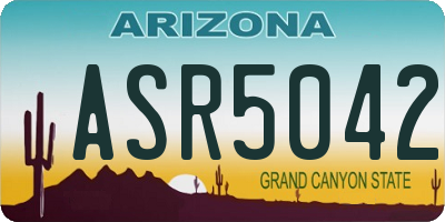 AZ license plate ASR5042