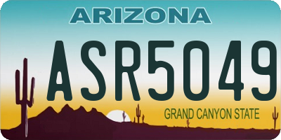 AZ license plate ASR5049