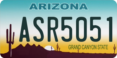 AZ license plate ASR5051