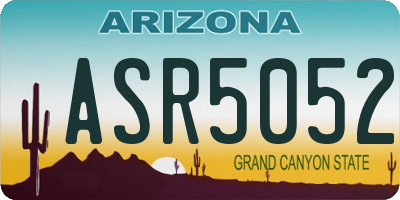AZ license plate ASR5052