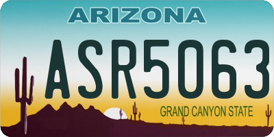 AZ license plate ASR5063