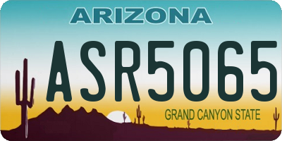 AZ license plate ASR5065
