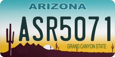AZ license plate ASR5071