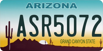 AZ license plate ASR5072