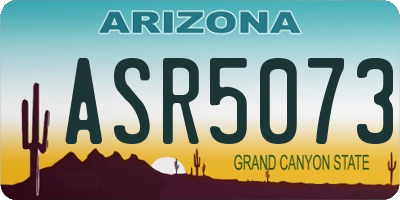 AZ license plate ASR5073