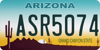 AZ license plate ASR5074