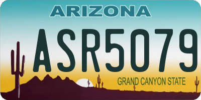 AZ license plate ASR5079