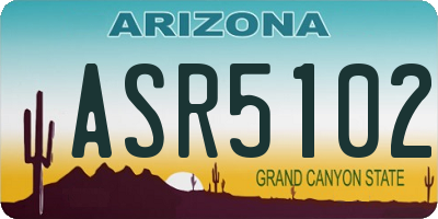 AZ license plate ASR5102