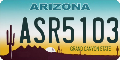 AZ license plate ASR5103