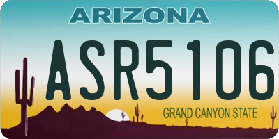 AZ license plate ASR5106