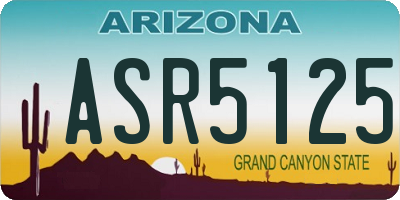 AZ license plate ASR5125