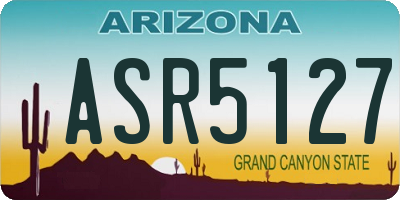 AZ license plate ASR5127