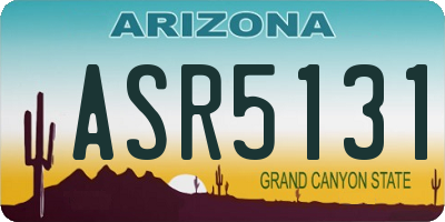 AZ license plate ASR5131
