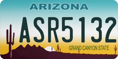 AZ license plate ASR5132