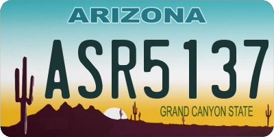 AZ license plate ASR5137