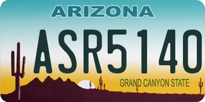AZ license plate ASR5140