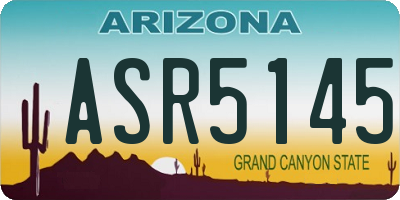 AZ license plate ASR5145