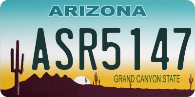 AZ license plate ASR5147