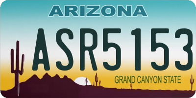 AZ license plate ASR5153
