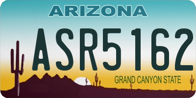 AZ license plate ASR5162
