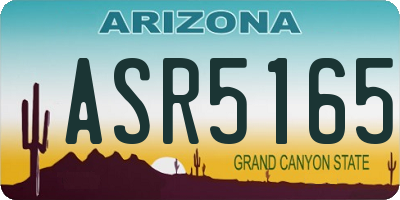 AZ license plate ASR5165