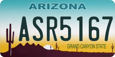 AZ license plate ASR5167