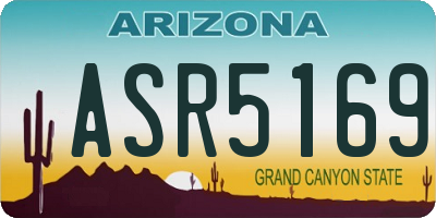 AZ license plate ASR5169