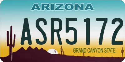 AZ license plate ASR5172