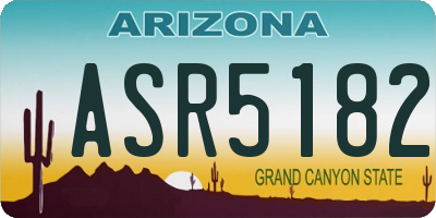 AZ license plate ASR5182