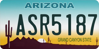 AZ license plate ASR5187