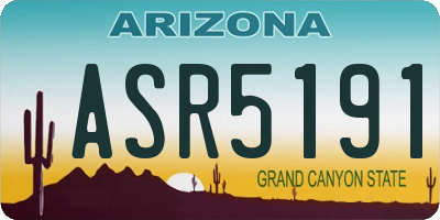 AZ license plate ASR5191